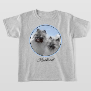 Camiseta Keeshond Pair de Kees pintura animal original