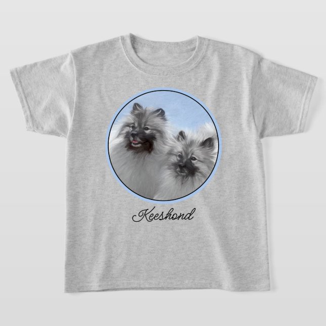 Camiseta Keeshond Pair de Kees pintura animal original (Distribución)
