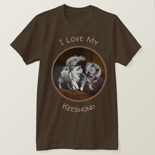 Camiseta Keeshond Playtime Painting - Cute Original Dog Art (Anverso del diseño)