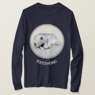 Camiseta Keeshond Sleeping Pintando Perro Original Arte De 