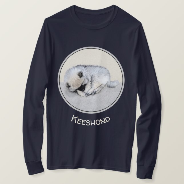 Camiseta Keeshond Sleeping Pintando Perro Original Arte De  (Anverso del diseño)