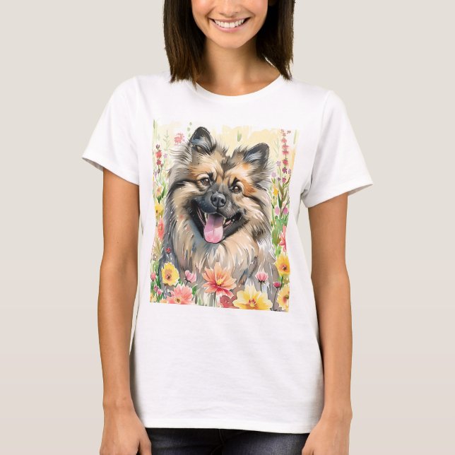 Camiseta Keeshond Watercolor Women's T-Shirt (Anverso)