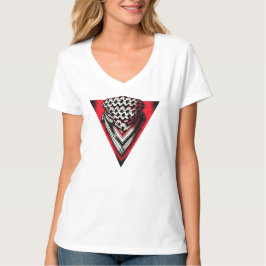 Camiseta Keffiyeh del Triángulo Rojo invertido