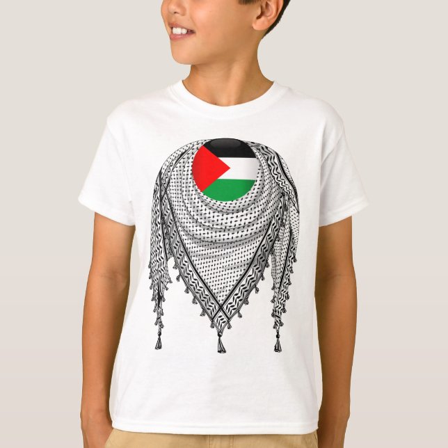 Camiseta Keffiyeh palestino Scarf tejido tradicional (Anverso)