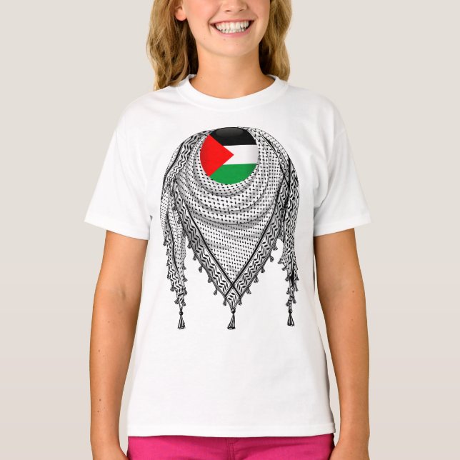 Camiseta Keffiyeh palestino Scarf tejido tradicional (Anverso)