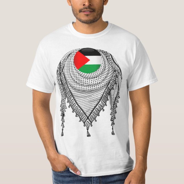 Camiseta Keffiyeh palestino Scarf tejido tradicional (Anverso)