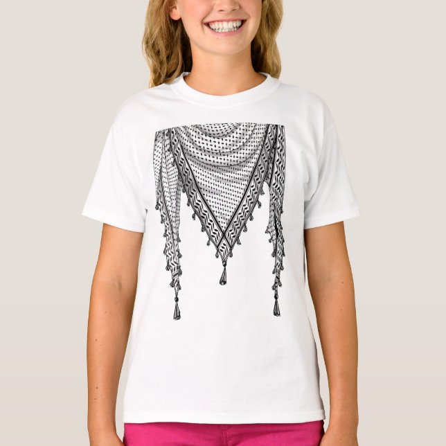 Camiseta Keffiyeh palestino Scarf tejido tradicional (Anverso)