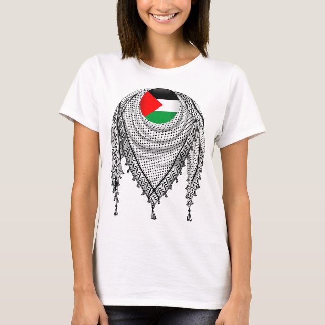 Camiseta Keffiyeh palestino Scarf tejido tradicional (Anverso)