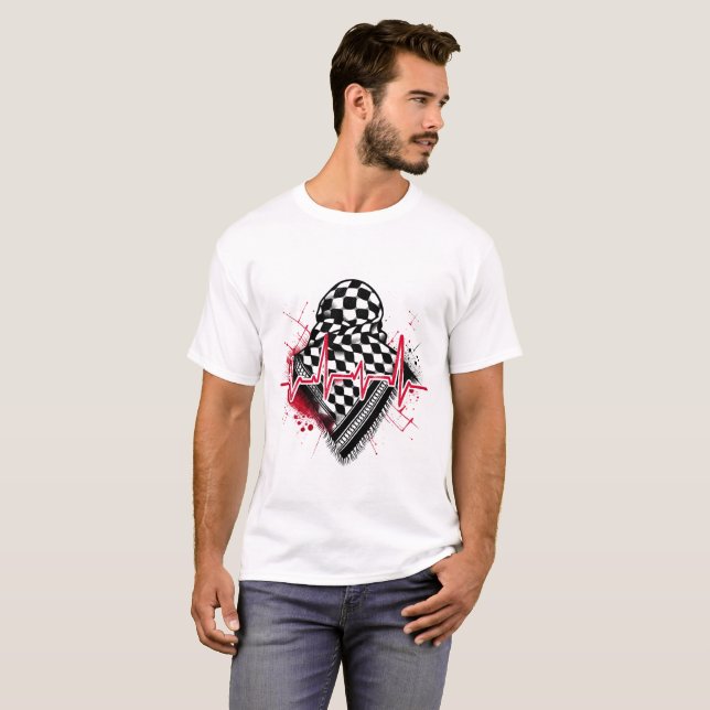 Camiseta keffiyeh sangrante (Anverso completo)