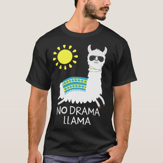 Camiseta Kein Drama Lama Alpaca Happy Freedom Llama Sunglas (Anverso)