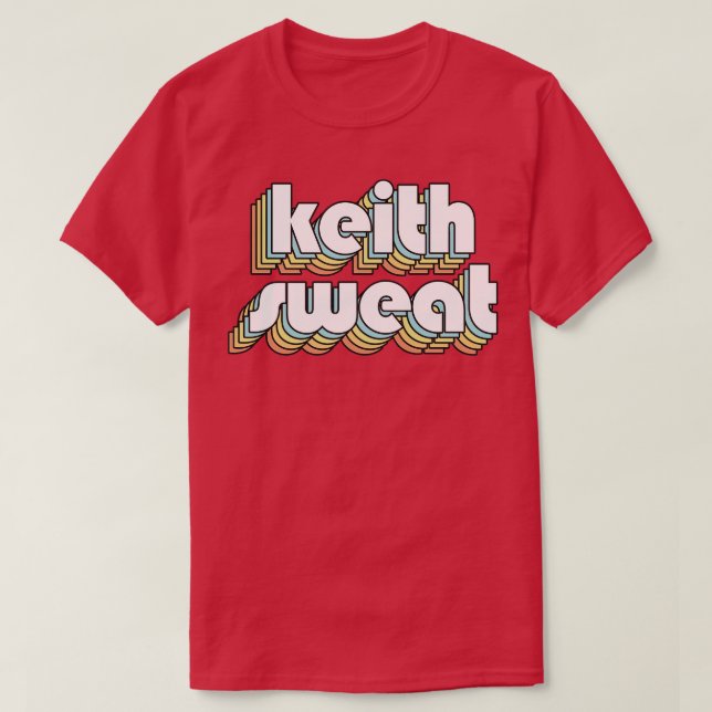 Camiseta Keith Sweat Retro Rainbow Typography Estilo desvan (Diseño del anverso)