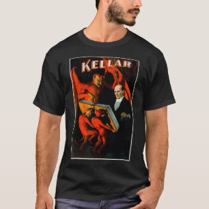 Camiseta Kellar el mago con un afiche de la maldad de la vi