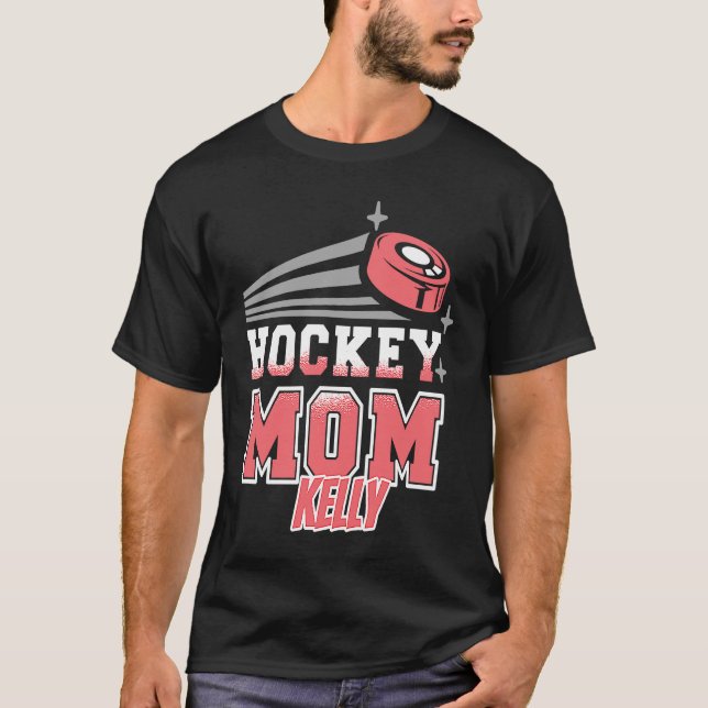 Camiseta Kelly Hockey Mom With Puck Womens (Anverso)