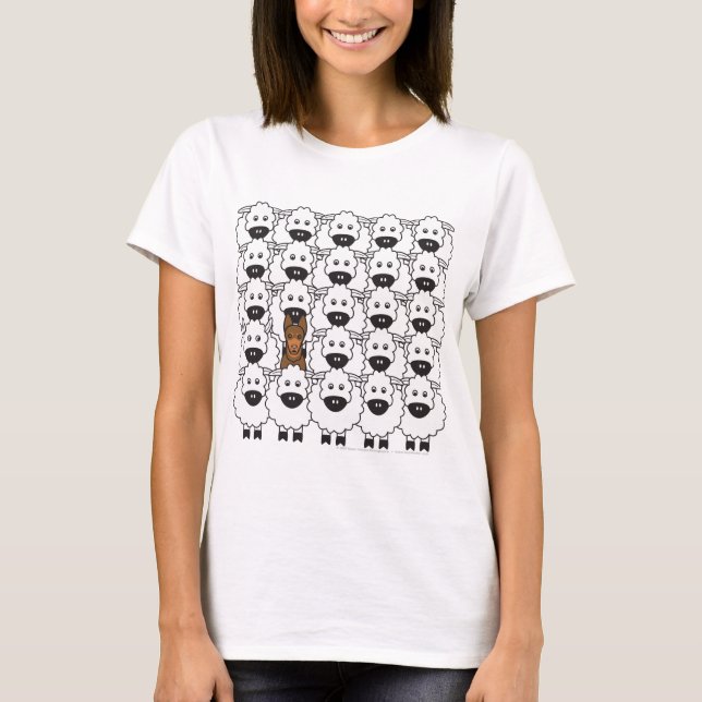 Camiseta Kelpie australiano en las ovejas (Anverso)