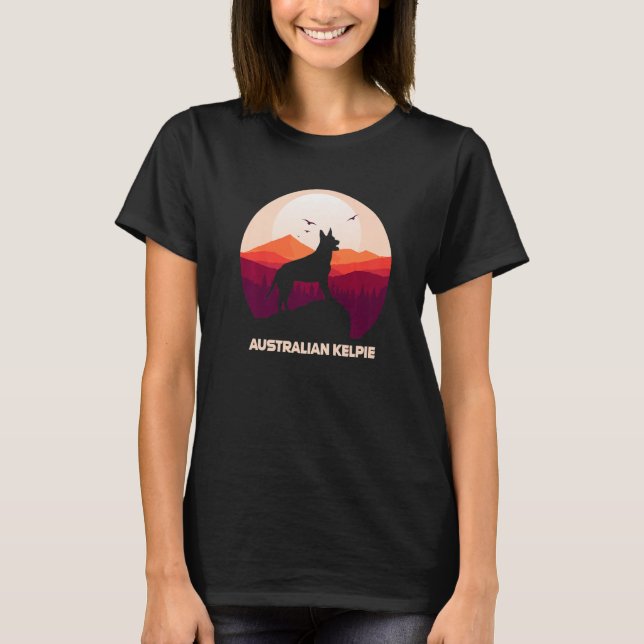 Camiseta Kelpie y montaña australianos (Anverso)