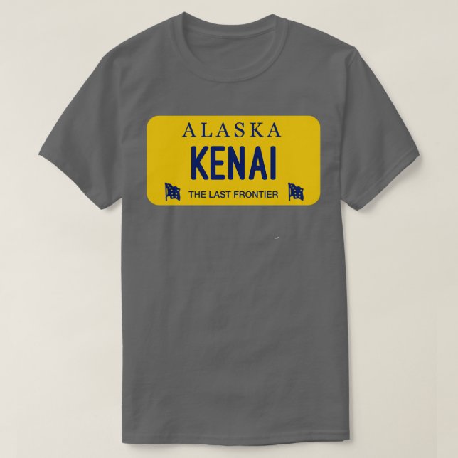 Camiseta Kenai Alaska License Plate City Name (Diseño del anverso)