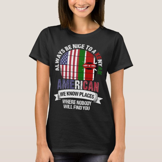 Camiseta Kenia Americana conoce lugares País Bandera de Ken (Anverso)