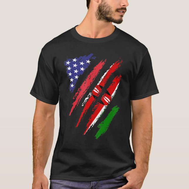 Camiseta Kenia Bandera Americana Groenlandia EE.UU. Patrimo (Anverso)