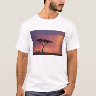 Camiseta Kenia: Parque Nacional Masai Mara, puesta de sol.