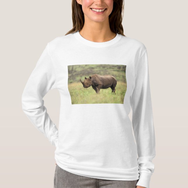 Camiseta Kenia, Parque Nacional Nairobi. Rinocerontes negro (Anverso)