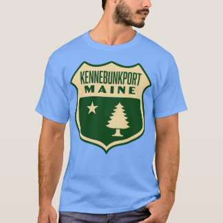 Camiseta Kennebunkport Maine Retro Pine Tree Shield Tan