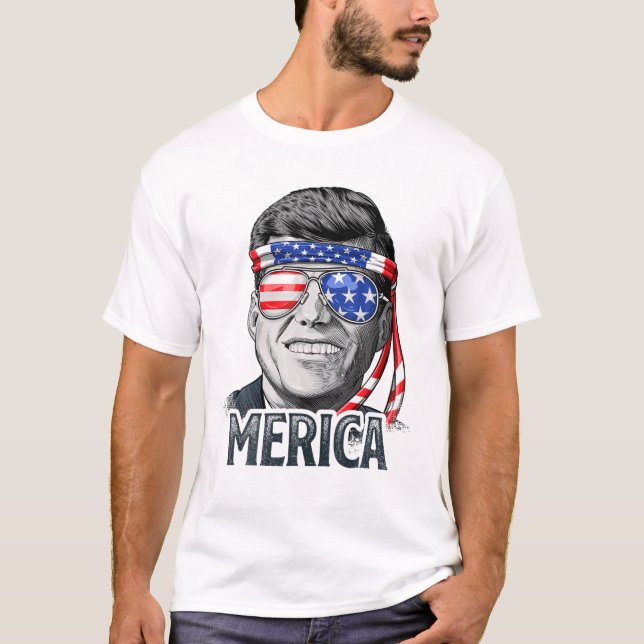 Camiseta Kennedy Merica 4Th Of July President JFK Men Ameri (Anverso)