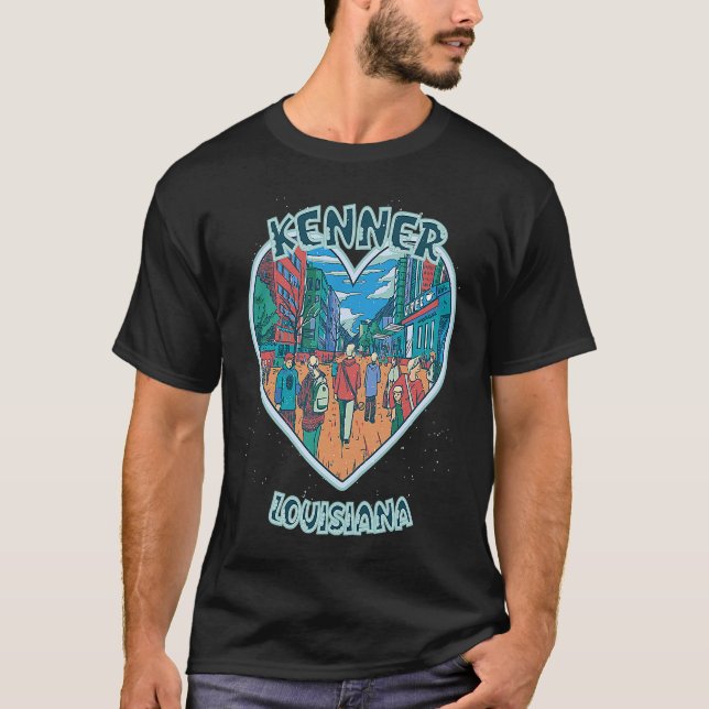 Camiseta Kenner In Louisiana Travel Souvenir Heart (Anverso)