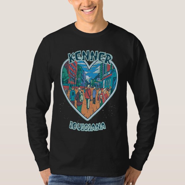 Camiseta Kenner In Louisiana Travel Souvenir Heart (Anverso)