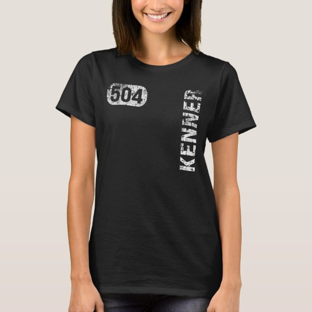 Camiseta Kenner Louisiana 504 Código de área Retro de cosec (Anverso)