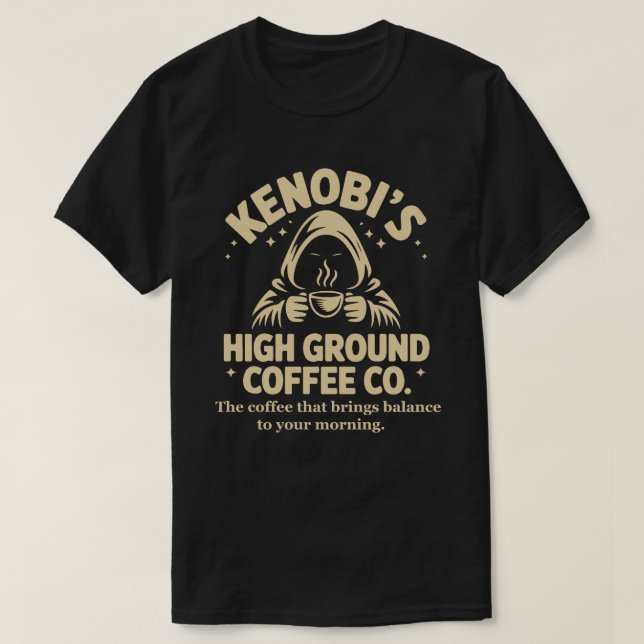 Camiseta Kenobi Café de Alta Calidad Jedi  (Diseño del anverso)