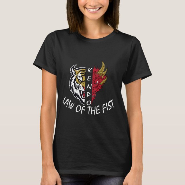Camiseta Kenpo Karate Ley del primer partido cómico que dic (Anverso)