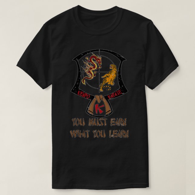 Camiseta Kenpo Karate Patch Brown Belt 3º Grado diciendo Se (Diseño del anverso)