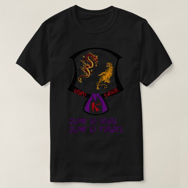 Camiseta Kenpo Karate Purple Belt diciendo (Diseño del anverso)