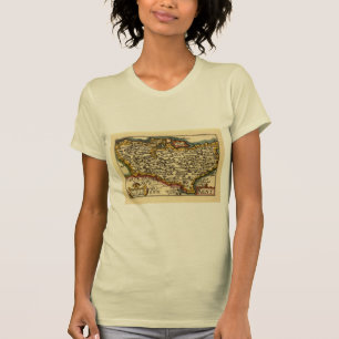 Camiseta Kent County England Anticuario Mapa de Velocidad d