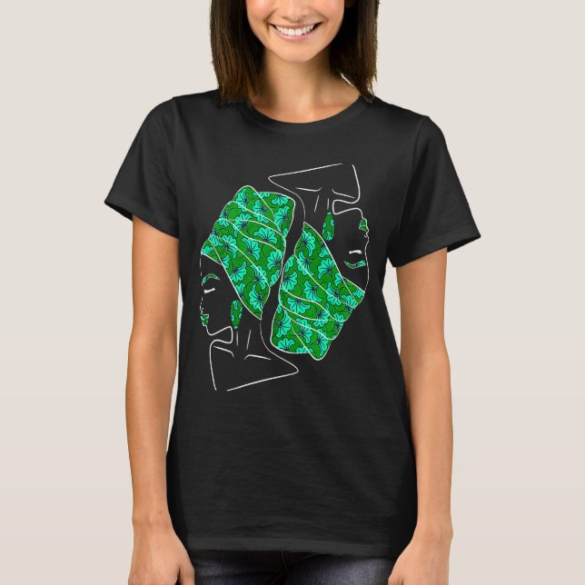 Camiseta Kente Cloth Head Wrap Black History is Every Month (Anverso)