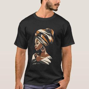 Camiseta Kente Cloth Head Wrap para la etnia hermosa bla af