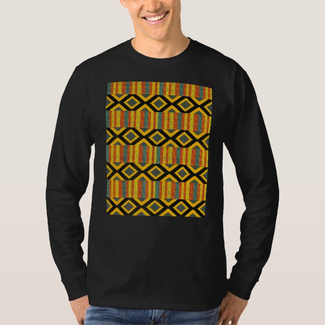Camiseta Kente Clow imprime la etnia tribal africana Kente  (Anverso)