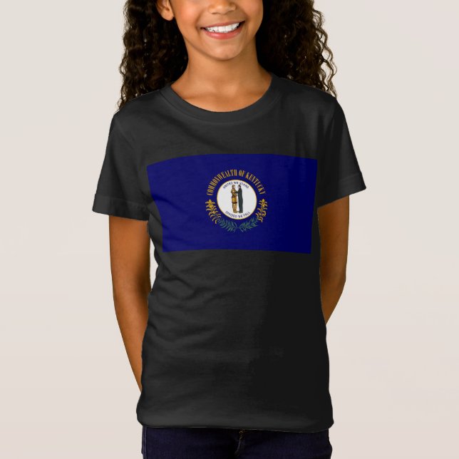 Camiseta Kentucky: Bandera estatal de la Commonwealth de Bl (Anverso)