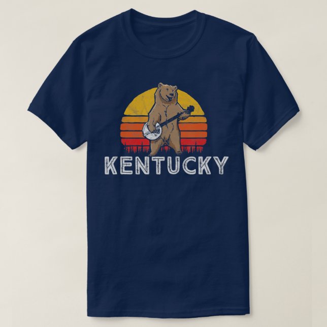 Camiseta Kentucky Bluegrass Banjo Bear Funny Retro (Diseño del anverso)