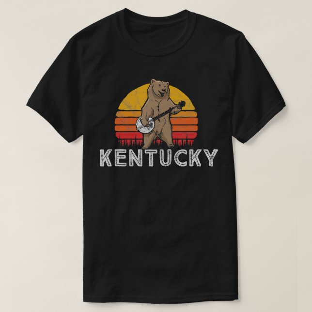Camiseta Kentucky Bluegrass Banjo Bear Funny Retro (Diseño del anverso)