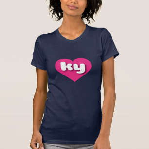 Camiseta Kentucky, corazón rosado caliente - Me encanta ky
