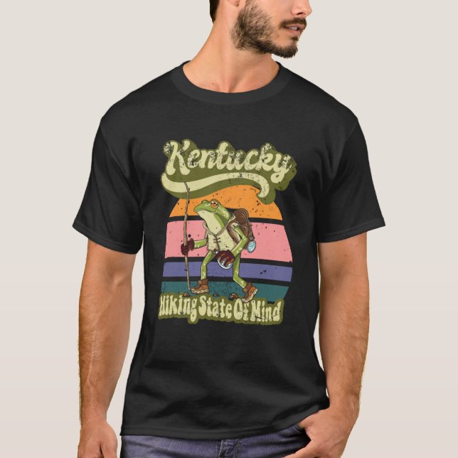 Camiseta Kentucky Hiking State of Mind Hiker Frog (Anverso)