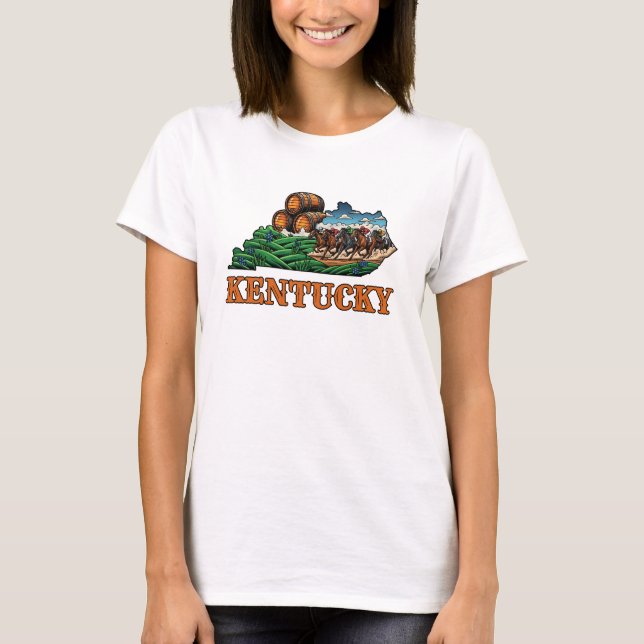 Camiseta Kentucky State Esquema Tattoo Style Horario Bourbo (Anverso)