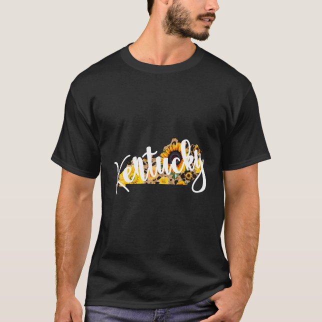 Camiseta Kentucky Sunflower Leopard Print Wildflower State (Anverso)