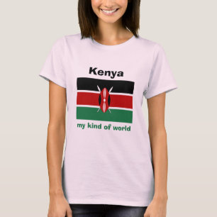 Camiseta Kenya Bandera + Mapa + Texto