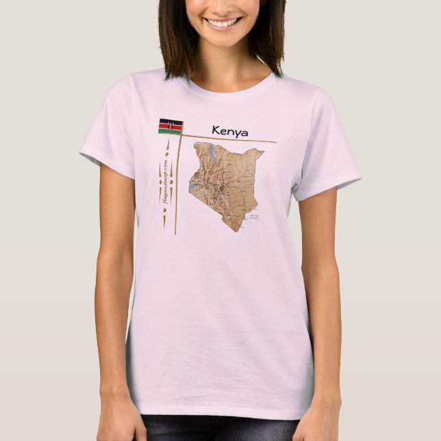 Camiseta Kenya Mapa + Bandera + Título (Anverso)