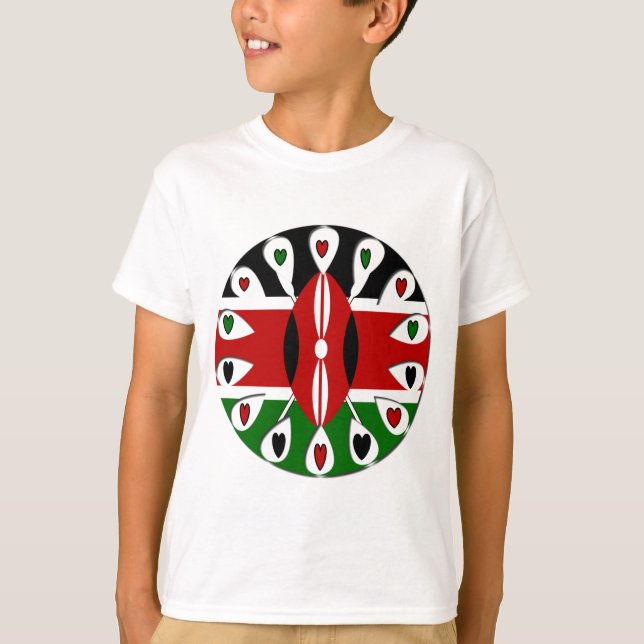 Camiseta Kenya: Motif de arte de la bandera (Anverso)