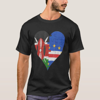 Camiseta Kenyan Cape Verdean Flag Heart