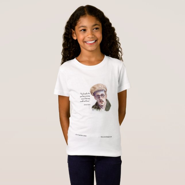 Camiseta Kerr/Londres James Joyce y la cita "Dios habló" (Anverso completo)