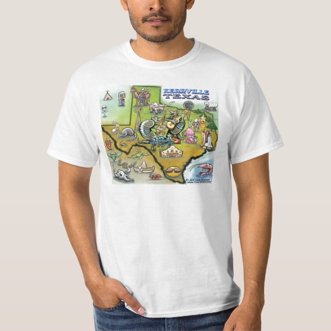 Camiseta Kerrville TEXAS Map Tee (Anverso)